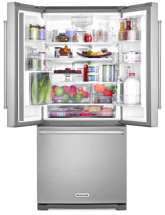 KitchenAid 30" 22 Cu. Ft. French-Door Refrigerator - Stainless Steel - KRFF300ESS | Réfrigérateur KitchenAid de 22 pi³ et de 30 po à portes françaises - acier inoxydable - KRFF300ESS - Very impressive prices 